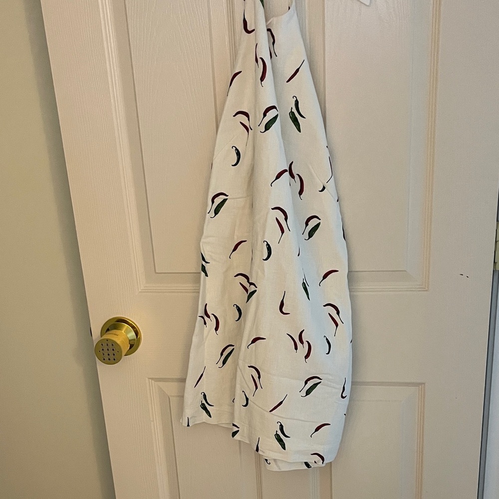 Abercrombie & Fitch White Dress with Red and Green Pepper Motif